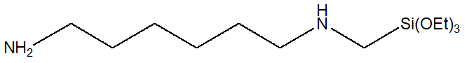 N-(6-Aminohexyl)aminomethyltriethoxysilane 구조식, CAS 15129-36-9, C13H32N2O3Si