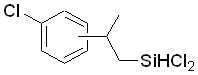 1,1-Dichloro-3-(chlorophenyl)-1-silabutane, 98% (mixture of isomers) 구조식, CAS 161994-13-4, C9H11Cl3Si