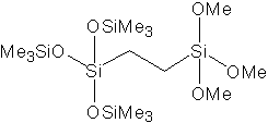 Tris(trimethylsiloxy)silylethyl]trimethoxysilane 구조식, C14H40O6Si5