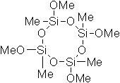 1,3,5,7-Tetramethyl-1,3,5,7-tetramethoxycyclotetrasiloxane 구조식, C8H24O8Si4