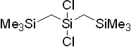 Bis[(trimethylsilyl)methyl]dichlorosilane 구조식, CAS 18420-19-4, C8H22Cl2Si3