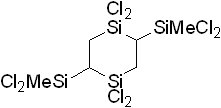 2,5-Bis(methyldichlorosilyl)-1,1,4,4-tetrachloro-1,4-disilacyclohexane 구조식, CAS 1192351-68-0, C6H12Cl8Si4