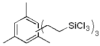 1,3,5-Tris[2-(trichlorosilyl)ethyl]-2,4,6-trimethylbenzene 구조식, C15H21Cl9Si3