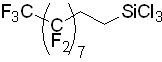 (Heptadecafluoro-1,1,2,2-tetrahydrodecyl)trichlorosilane 구조식, CAS 78560-44-8, C10H4Cl3F17Si
