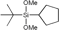 t-Butylcyclopentyldimethoxysilane 구조식, C11H24O2Si