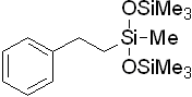 1,1,1,3,5,5,5-Heptamethyl-3-(2-phenylethyl)trisiloxane 구조식, CAS 3439-16-5, C15H30O2Si3