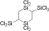 2,5-Bis(trichlorosilyl)-1,1,4,4-tetrachloro-1,4-disilacyclohexane 구조식, C4H6Cl10Si4
