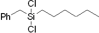 Benzylhexyldichlorosilane 구조식, C13H20Cl2Si