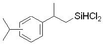 1,1-Dichloro-3-(isopropylphenyl)-1-silabutane, 98% (mixture of isomers) 구조식, CAS 176329-59-2, C12H18Cl2Si