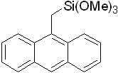 9-(Trimethoxysilylmethyl)anthracene 구조식, C18H20O3Si