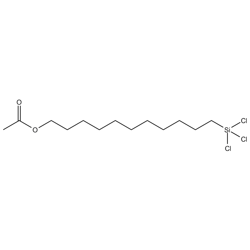 11-ACETOXYUNDECYLTRICHLOROSILANE 구조식, CAS 53605-77-9, C13H25Cl3O2Si