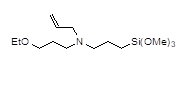 3-[N-Allyl-N-(3-ethoxypropyl)amino]propyltrimethoxysilane 구조식, C14H31NO4Si