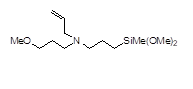 3-[N-Allyl-N-(3-methoxypropyl)amino]propylmethyldimethoxysilane 구조식, C13H29NO3Si