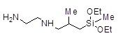 [N-(2-Aminoethyl)-3-aminoisobutyl]methyldiethoxysilane 구조식, C11H28N2O2Si