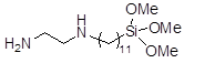 N-(2-Aminoethyl)-11-aminoundecyltrimethoxysilane 구조식, CAS 121772-92-7, C16H38N2O3Si