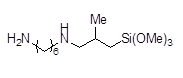 [N-(2-Aminohexyl)-3-aminoisobutyl]trimethoxysilane 구조식, C13H32N2O3Si