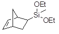 (5-Bicyclo[2.2.1]hept-2-enyl)methyldiethoxysilane, 95% (endo/exo isomers mixture) 구조식, CAS 113276-73-6, C12H22O2Si