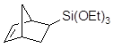 (5-Bicyclo[2.2.1]hept-2-enyl)triethoxysilane (endo/exo isomers mixture) 구조식, CAS 18401-43-9, C13H24O3Si