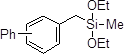 1-Biphenyl-2,2-diethoxy-2-silapropane, 98% (mixture of isomers) 구조식, C19H28O2Si