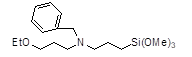 3-[N-Benzyl-N-3-ethoxypropyl)amino]propyltrimethoxysilane 구조식, C18H33NO4Si