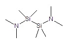 1,2-Bis(dimethylamino)tetramethyldisilane 구조식, CAS 26798-99-2, C8H24N2Si2