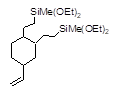 1,2-Bis(2-methyldiethoxysilylethyl)-4-vinylcyclohexane (isomeric mixture) 구조식, C22H46O4Si2