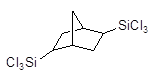 2,5-Bis(trichlorosilyl)bicyclo[2,2,1]heptanes (isomers mixture) 구조식, C7H10Cl6Si2