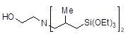 Bis[3-(triethoxysilyl)isobutyl]-(2-hydroxyethyl)amine 구조식, C22H51NO7Si2