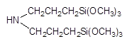 Bis(3-trimethoxysilylpropyl)amine 구조식, CAS 82985-35-1, C12H31NO6Si2