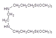 N,N’-Bis[(3-trimethoxysilyl)propyl]ethylenediamine,62%in methanol 구조식, CAS 68845-16-9, C14H36N2O6Si2