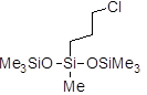 Bis(trimethylsiloxy)methyl-3-chloropropylsilane 구조식, C10H27ClO2Si3