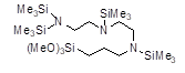 N’-[2-N”,N”-Bis(trimethylsilyl)aminoethyl]-N-[2-N’-(trimethylsilyl)aminoethyl]-[3-N-(trimethylsilyl)aminopropyl]trimethoxysilane 구조식, C22H59N3O3Si5