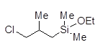 3-Chloroisobutyldimethylethoxysilane 구조식, C8H19ClOSi