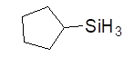 Cyclopentylsilane 구조식, CAS 80249-74-7, C5H12Si