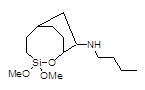 3,3-Dimethoxy-8-(N-butylamino)-2-oxa-3-sila-bicyclo[4.2.2]decane 구조식, C14H29NO3Si