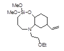 3,3-Dimethoxy-7-(2-ethoxyethyl)-10-vinyl-2-oxa-7-aza-3-sila-bicyclo[6,4,0]dodecane (Mixture of isomers) 구조식, C17H33NO4Si