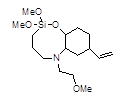 3,3-Dimethoxy-7-(2-methoxyethyl)-10-vinyl-2-oxa-7-aza-3-sila-bicyclo[6,4,0]-dodecane (Mixture of isomers) 구조식, C16H31NO4Si