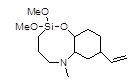 3,3-Dimethoxy-7-methyl-10-vinyl-2-oxa-7-aza-3-sila-bicyclo[6,4,0]dodecane (Mixture of isomers) 구조식, C14H27NO3Si