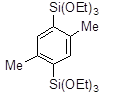[2,5-Dimethyl-1,4-bis(triethoxysilyl)]benzene 구조식, C20H38O6Si2