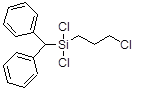 (Diphenylmethyl)(3-chloropropyl)dichlorosilane 구조식, C16H17Cl3Si