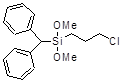 (Diphenylmethyl)(3-chloropropyl)dimethoxysilane 구조식, C18H23ClO2Si