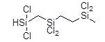 1,1,3,3,6,6-Hexachloro-1,3,6-trisilaheptane 구조식, C4H10Cl6Si3