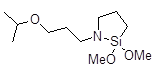 N-(3-Isopropoxypropyl)aza-2,2-dimethoxy-2-silacyclopentane 구조식, C11H25NO3Si