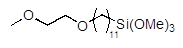 11-(2-Methoxyethoxy)undecyltrimethoxysilane 구조식, CAS 1384163-86-3, C17H38O5Si
