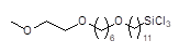 11-[6-(2-Methoxyethoxy)hexyloxy]undecyltrichlorosilane 구조식, C20H41O3Cl3Si