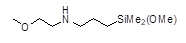 3-[N-(2-Methoxyethyl)amino]propyldimethylmethoxysilane 구조식, C9H23NO2Si