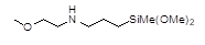 3-[N-(2-Methoxyethyl)amino]propylmethyldimethoxysilane 구조식, CAS 2058235-25-7, C9H23NO3Si