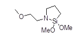 N-(2-Methoxyethyl)aza-2,2-dimethoxy-2-silacyclopentane 구조식, C8H19NO3Si