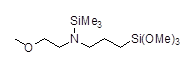3-[N-(2-Methoxyethyl)-N-(trimethylsilyl)amino]propyltrimethoxysilane 구조식, C12H31NO4Si2