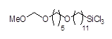 11-[5-(1-Methoxymethoxy)pentyloxy]undecyltrichlorosilane 구조식, C18H37Cl3O3Si